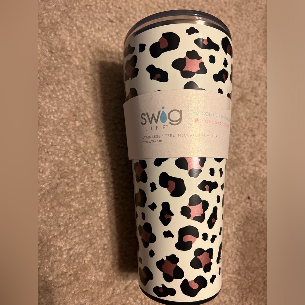 SWIG stainless steel leopard tumbler cup